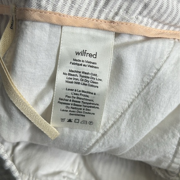 Aritzia Wilfred With Linen Mini Short Striped Shorts Linen Blend Womens Size 0 - Picture 8 of 13